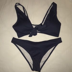 Cupshe Deep Love Solid Bikini Set